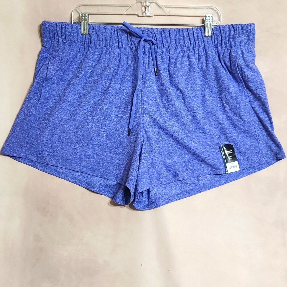 ATHLETIC shorts women 3XL pink blue gray-camo turquoise front draw string pocket - Picture 6 of 13